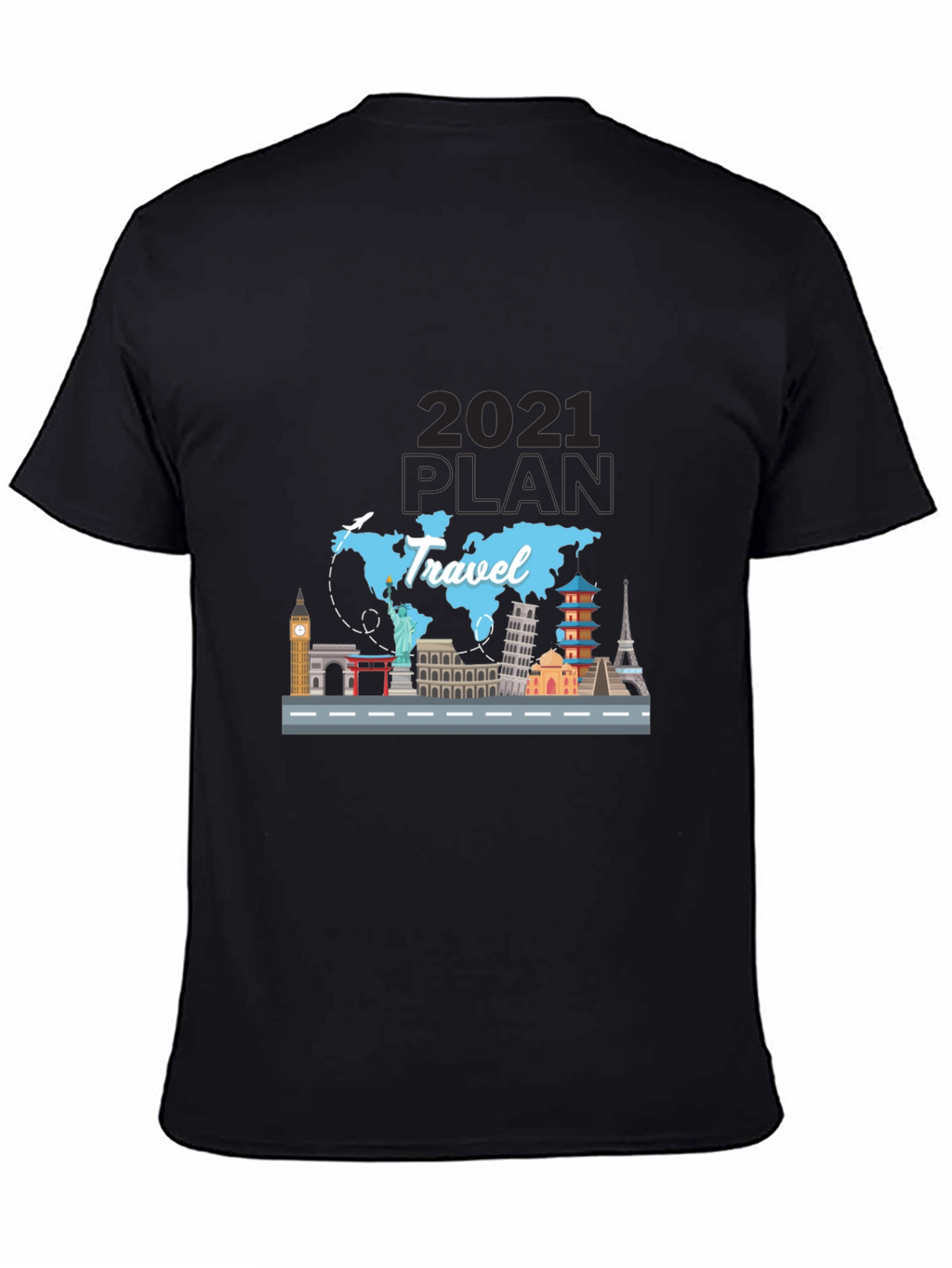 Travel 2021 Plan T-Shirt - World Landmark Tee