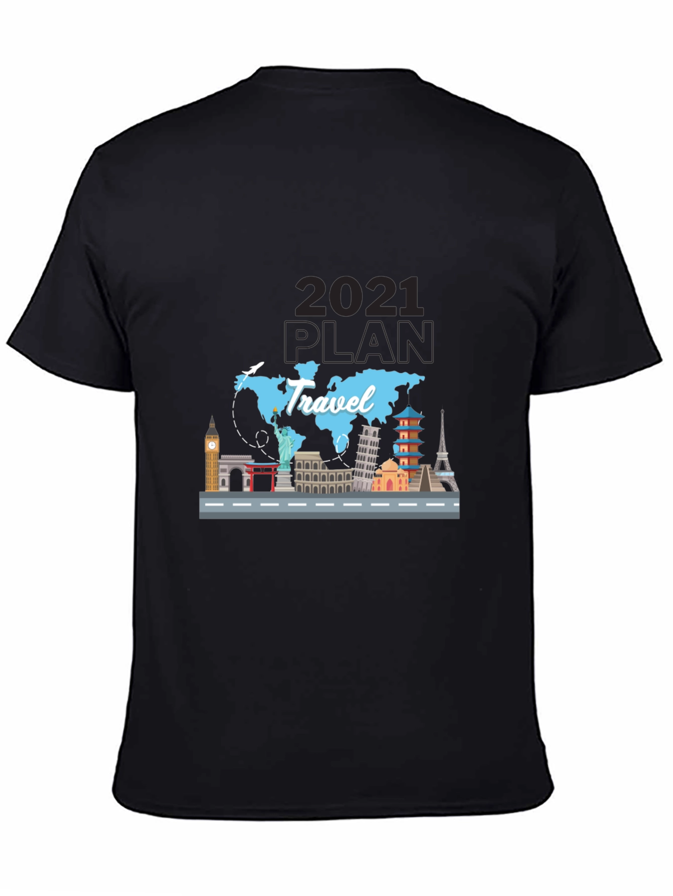 Travel 2021 Plan T-Shirt - World Landmark Tee