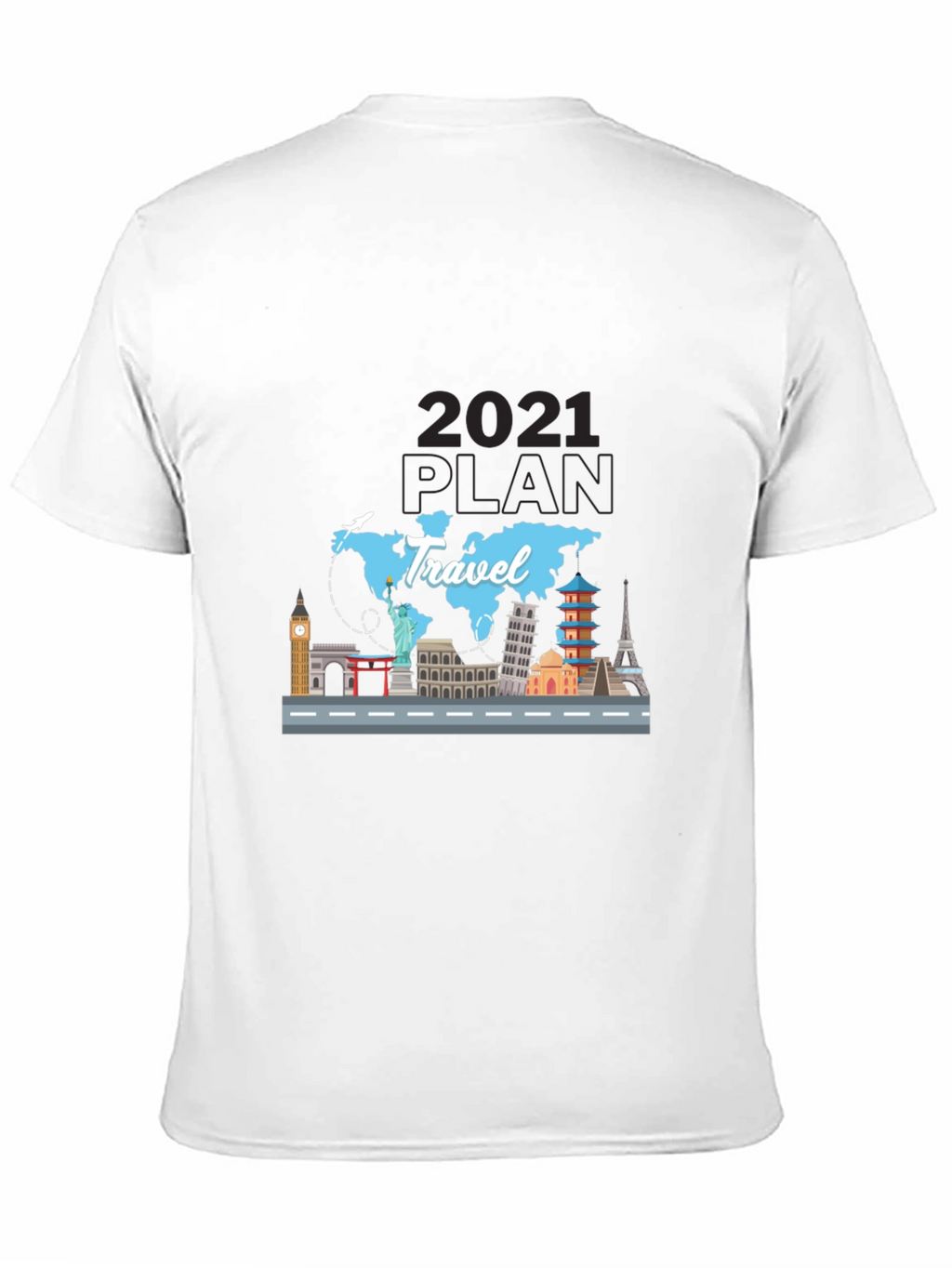 Travel 2021 Plan T-Shirt - World Landmark Tee