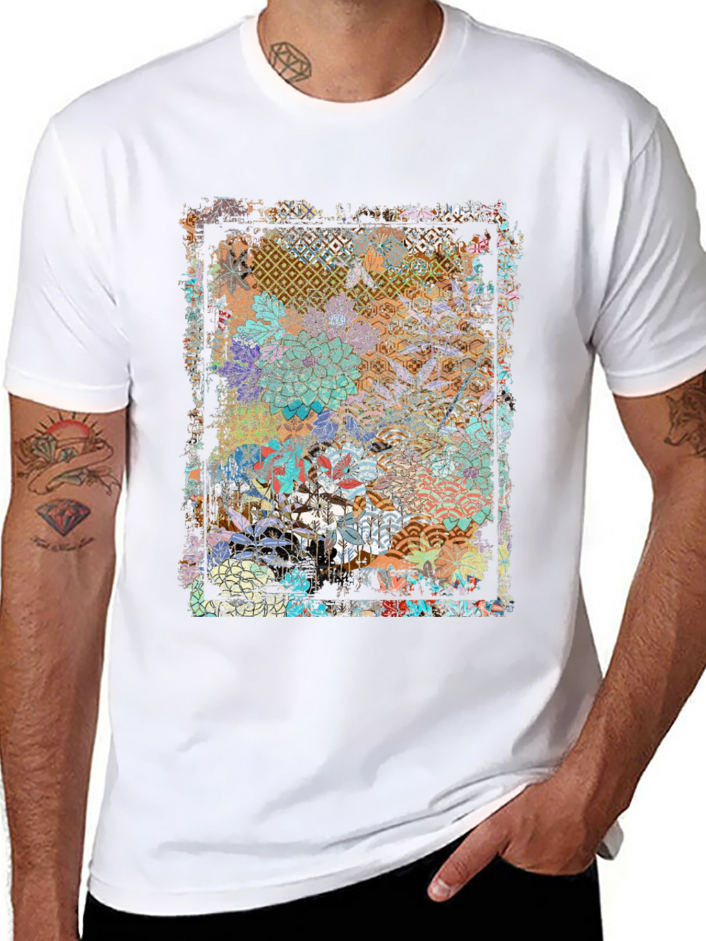 Floral Geometric Graphic Print Tee