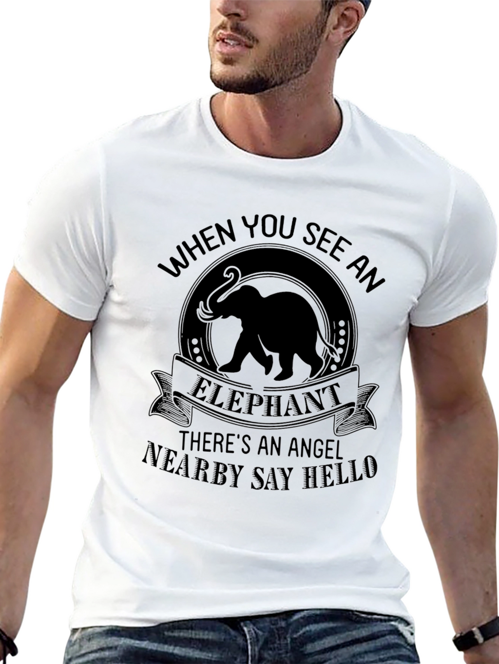 Elephant Angel T-Shirt -  Nearby Say Hello Tee