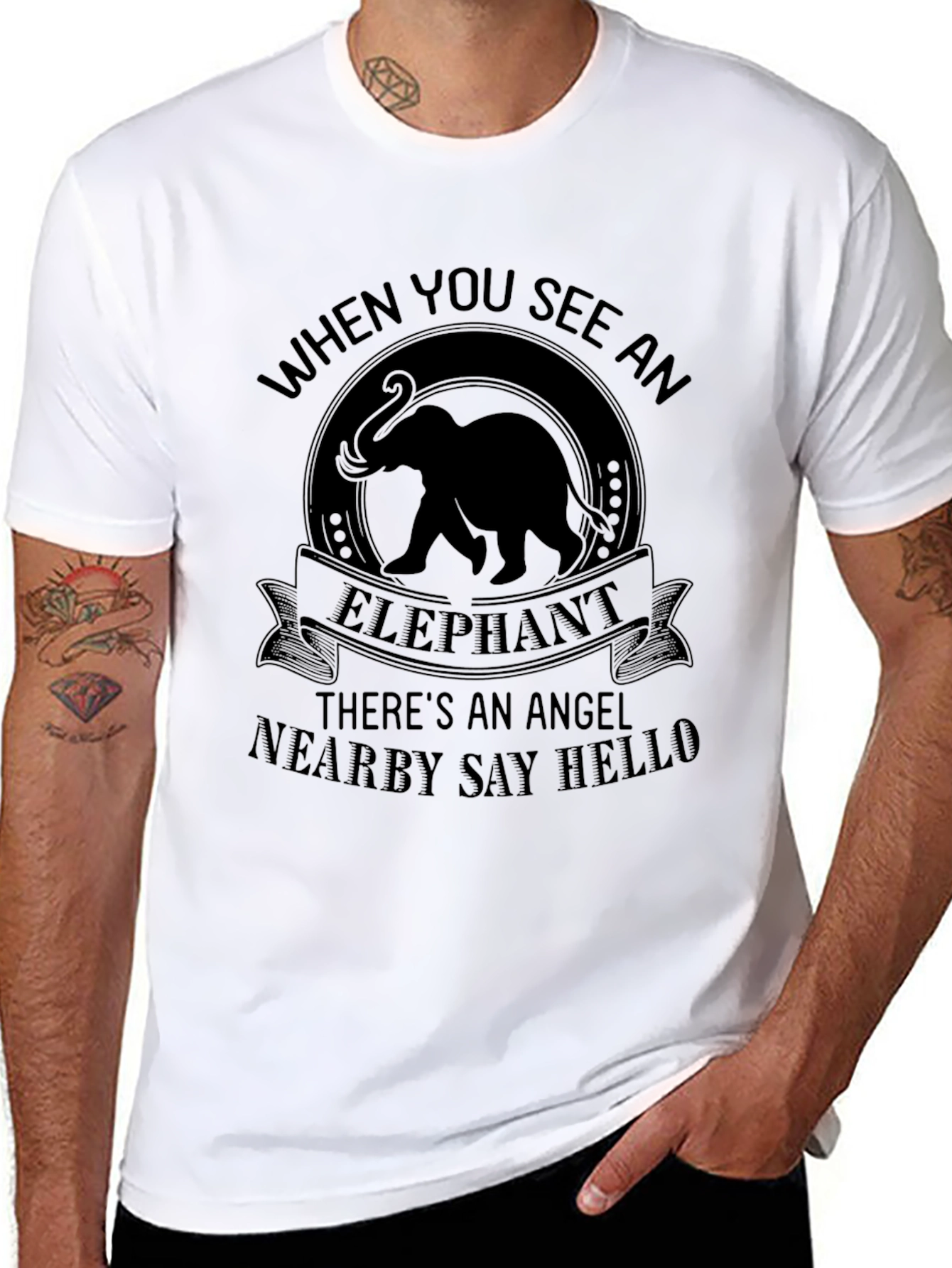 Elephant Angel T-Shirt -  Nearby Say Hello Tee