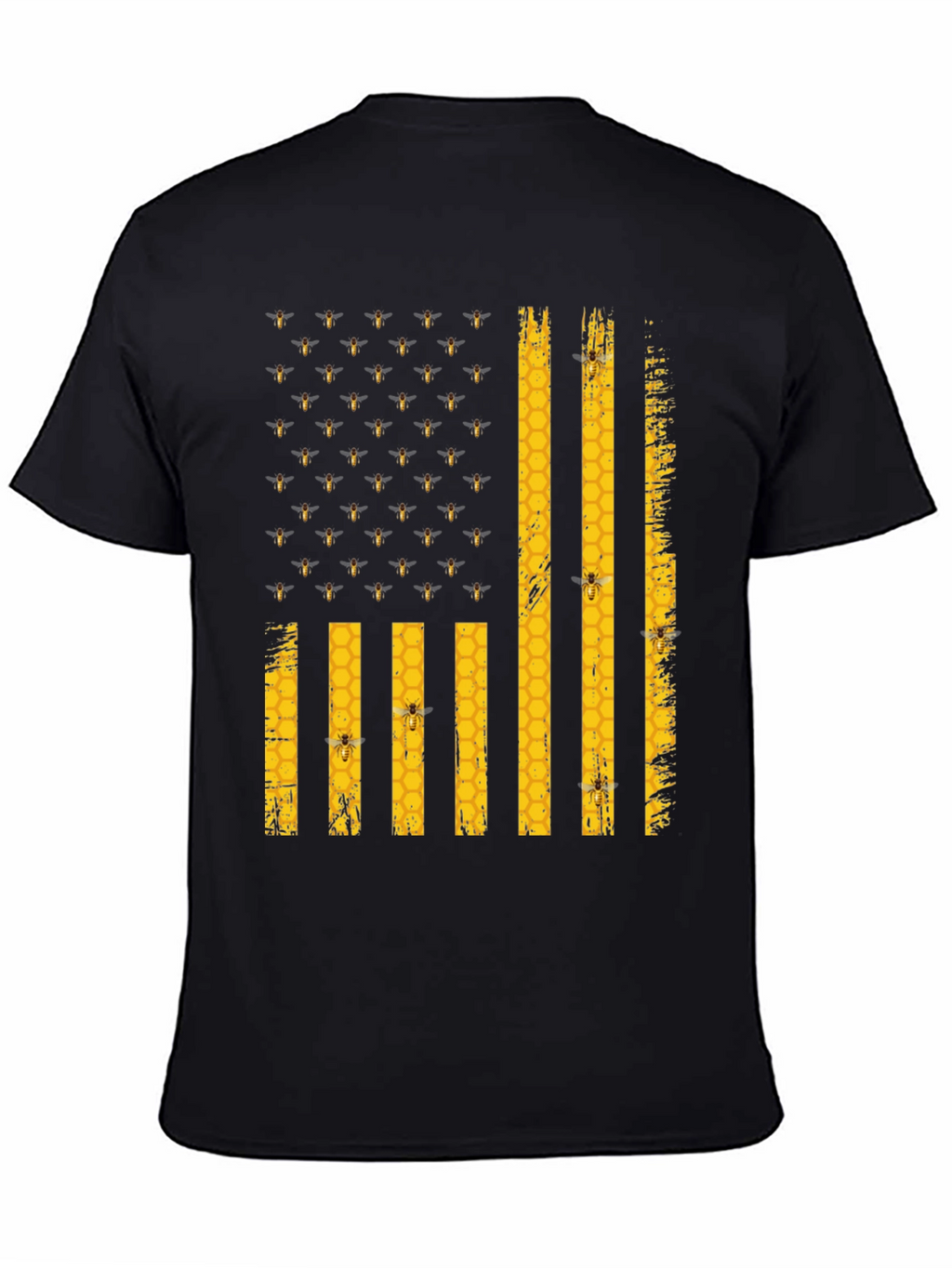 Bee Flag T-Shirt - Honeycomb and Bees Design