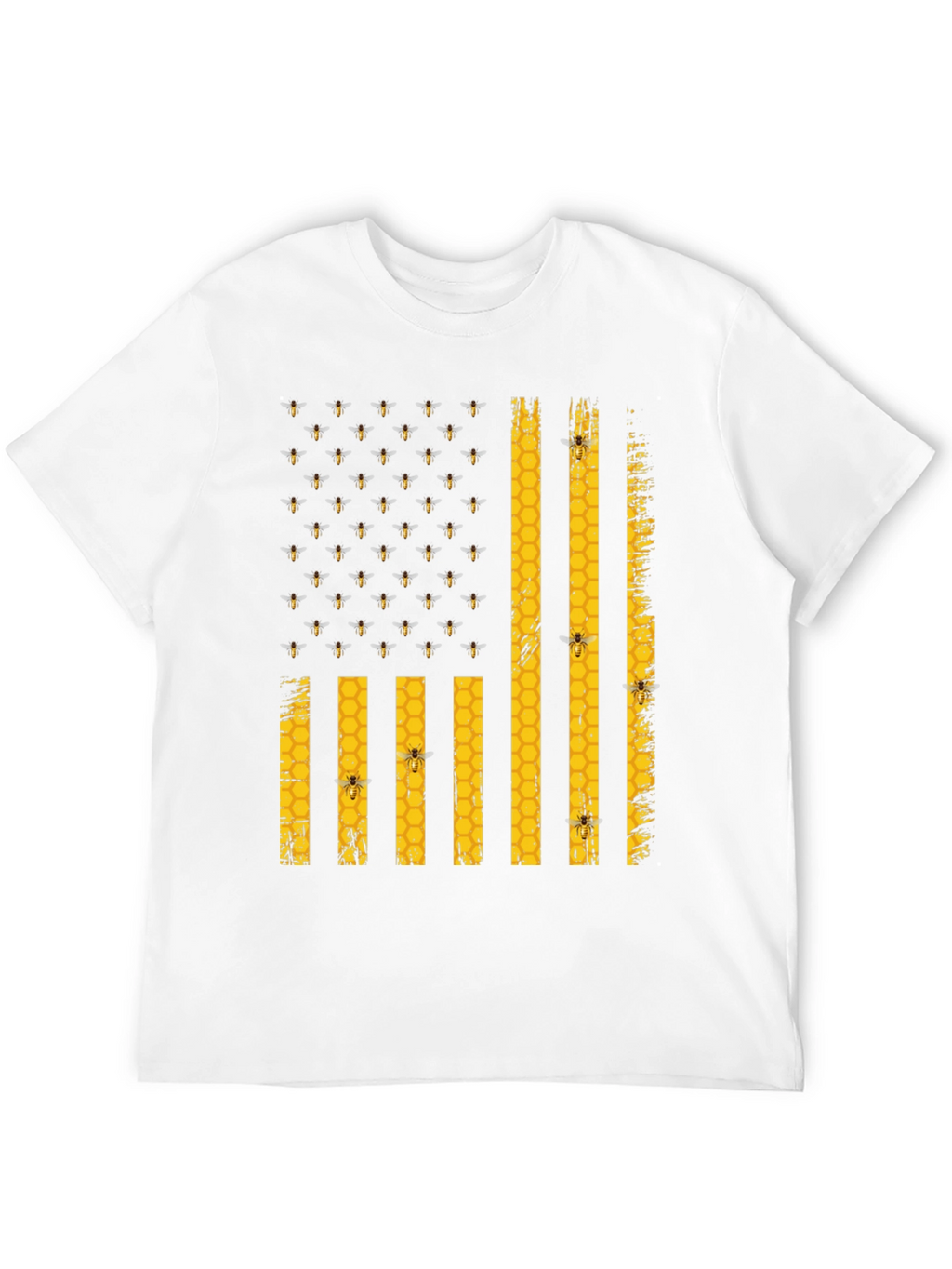Bee Flag T-Shirt - Honeycomb and Bees Design
