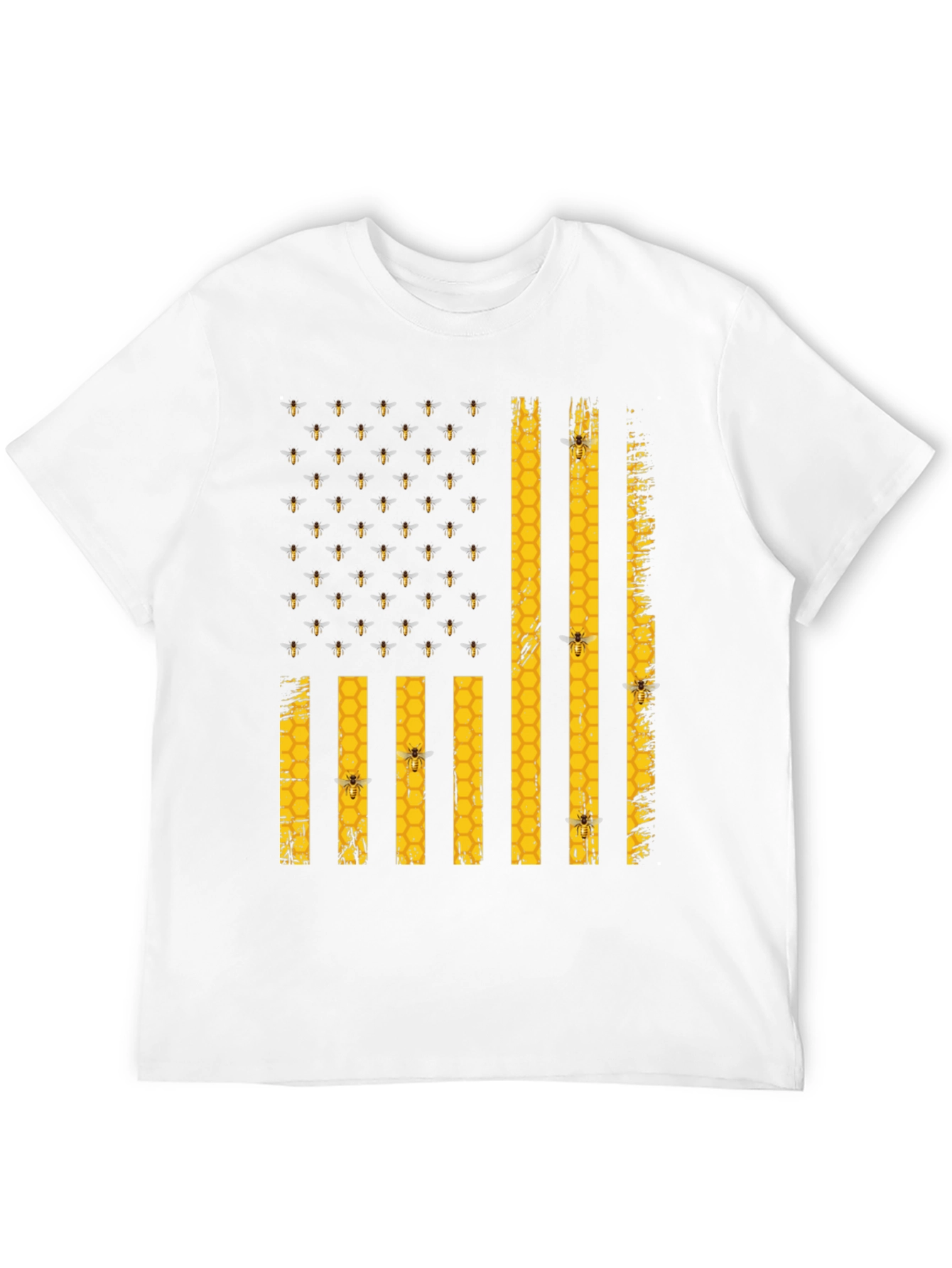 Bee Flag T-Shirt - Honeycomb and Bees Design