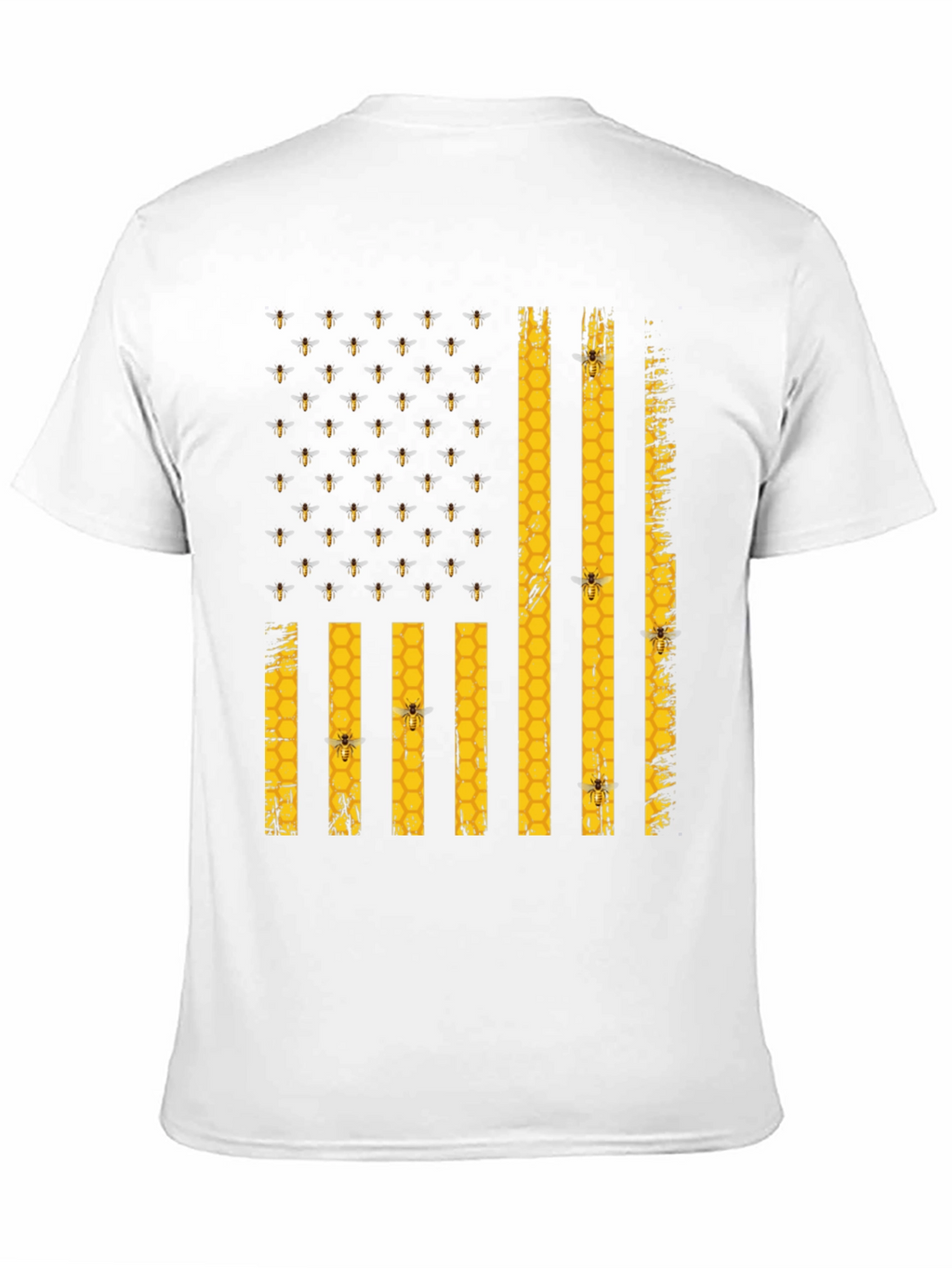 Bee Flag T-Shirt - Honeycomb and Bees Design
