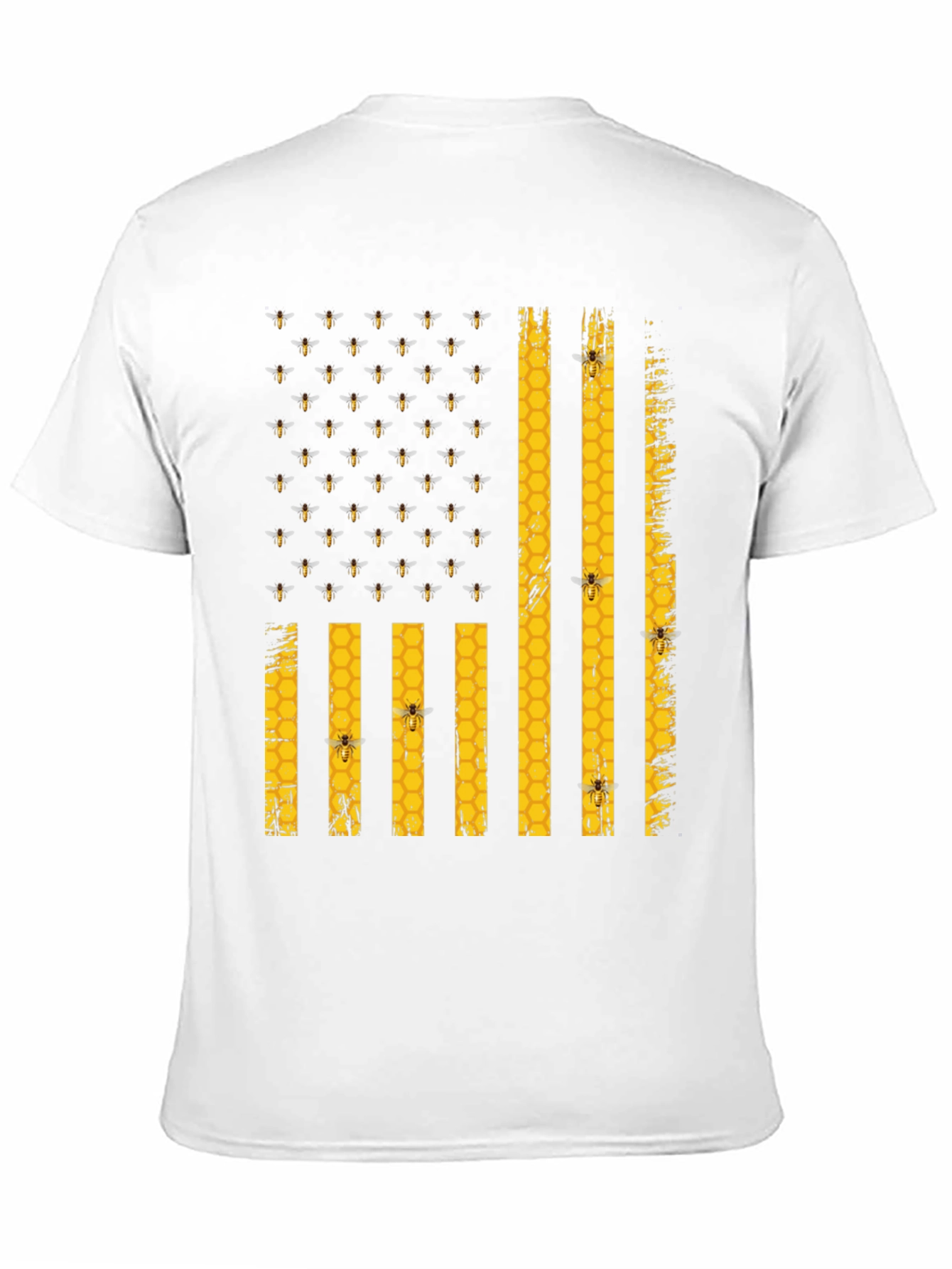Bee Flag T-Shirt - Honeycomb and Bees Design