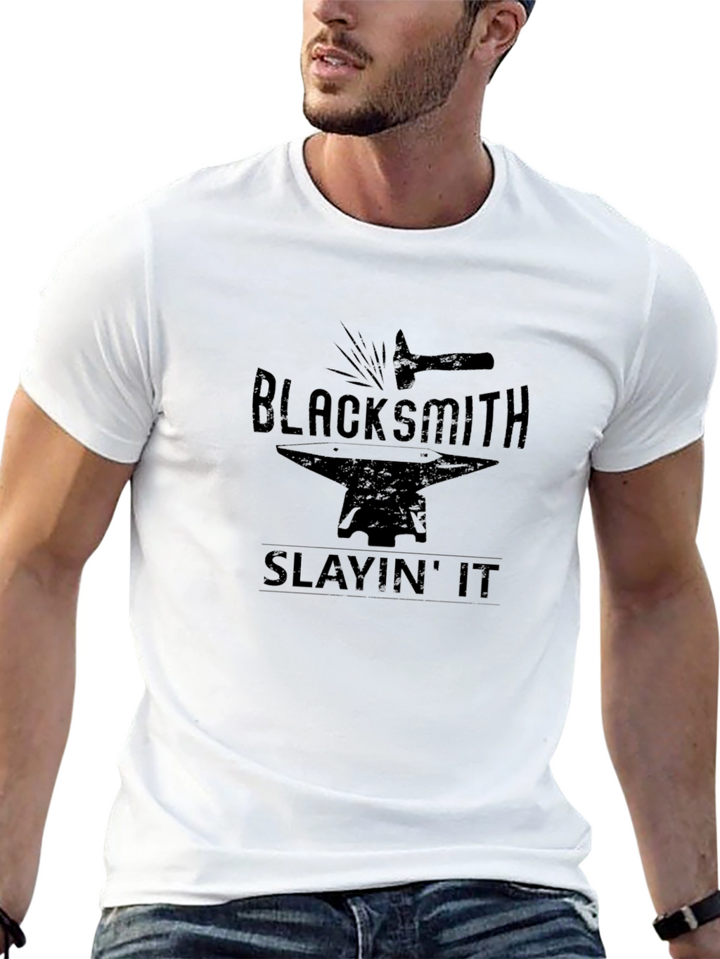 Blacksmith Slayin It T-Shirt - Black Graphic Tee