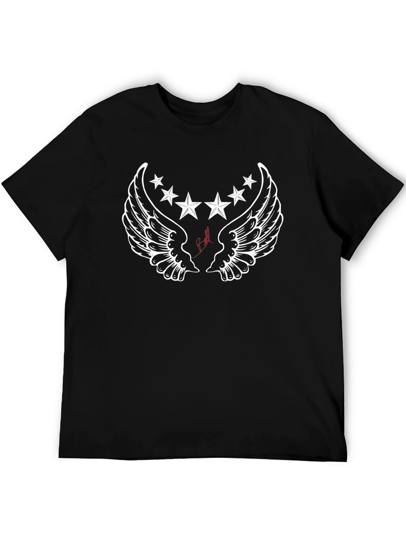 Winged Star Graphic Black T-Shirt