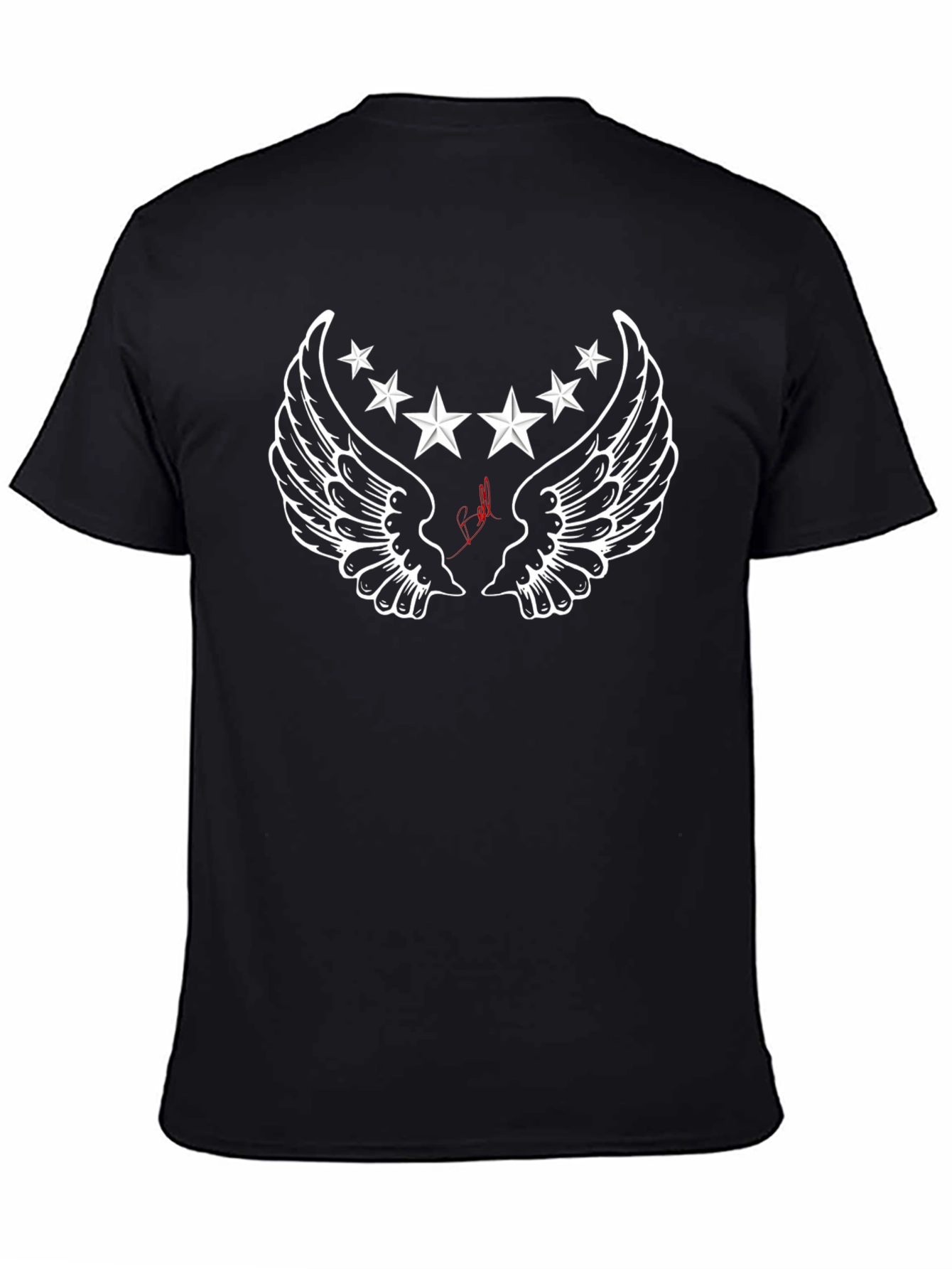 Winged Star Graphic Black T-Shirt