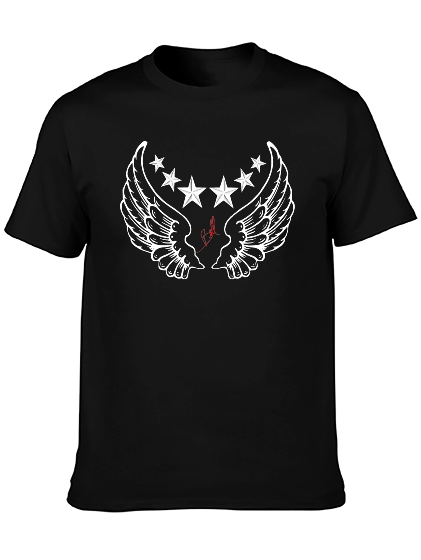 Winged Star Graphic Black T-Shirt