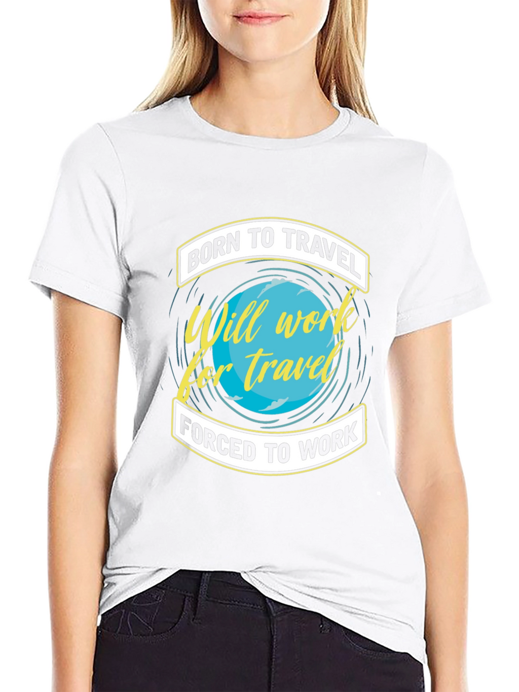 Born To Travel Black Graphic T-Shirt