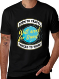 Born To Travel Black Graphic T-Shirt