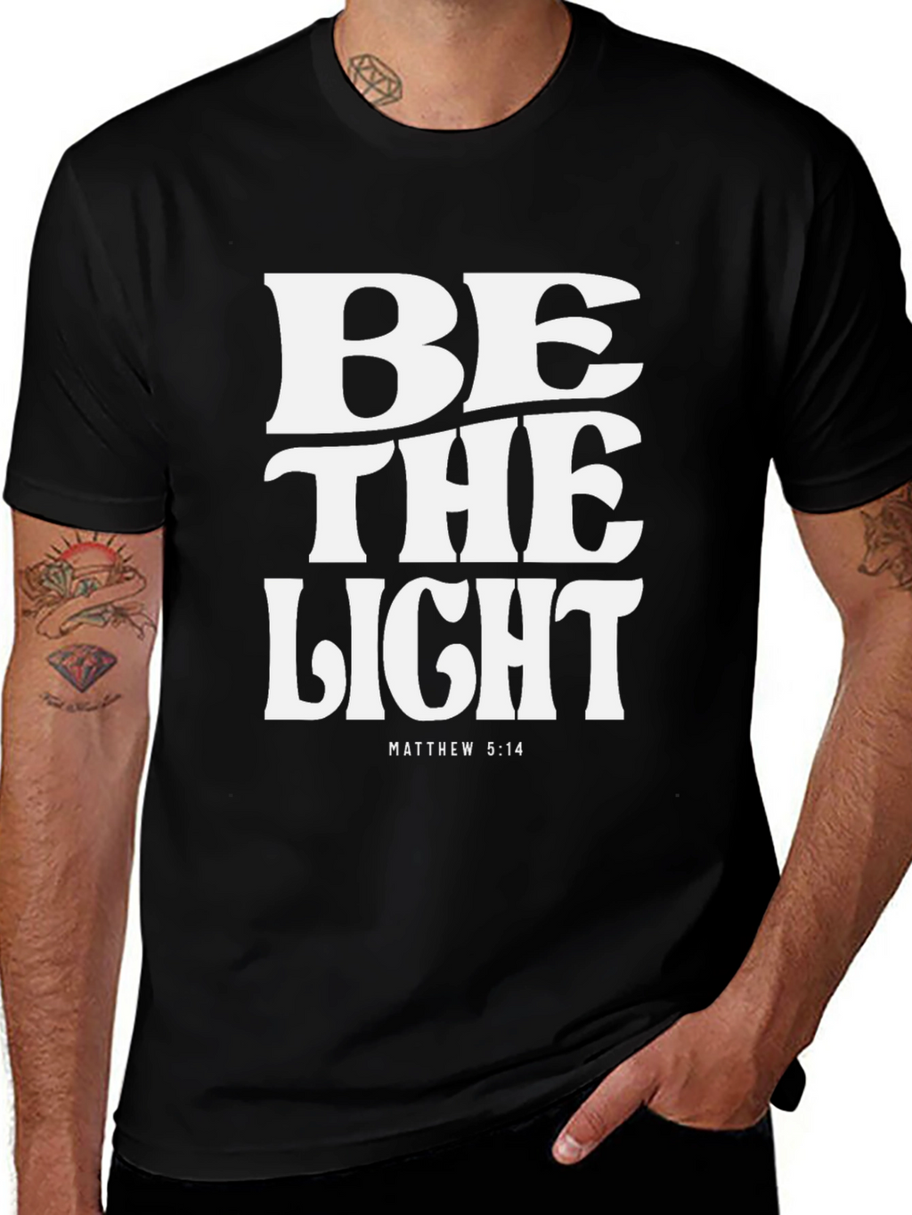 Be the Light T-Shirt - Matthew 5:14 Black