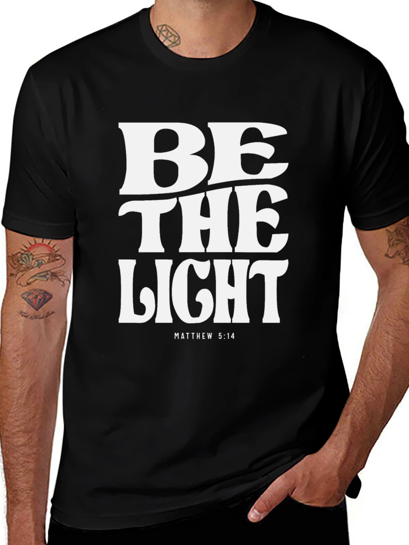Be the Light T-Shirt - Matthew 5:14 Black