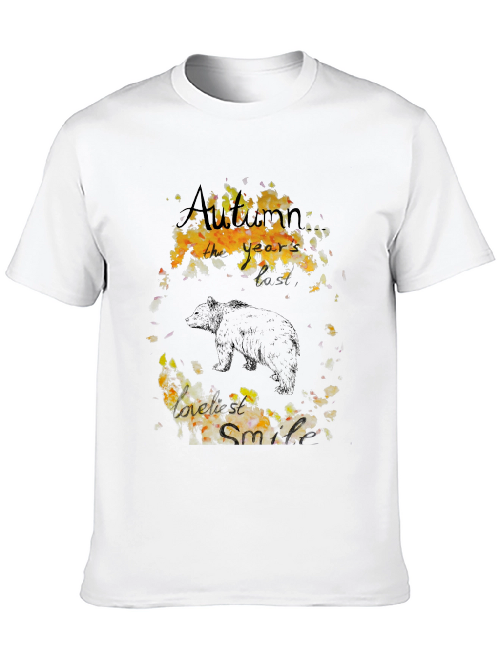 Autumn Bear Graphic Tee - Black