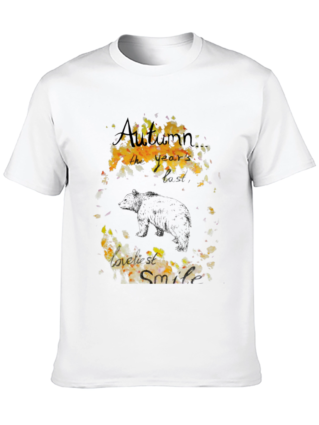 Autumn Bear Graphic Tee - Black