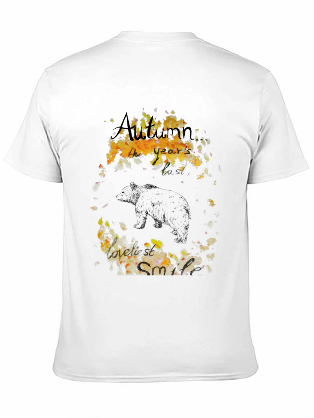Autumn Bear Graphic Tee - Black