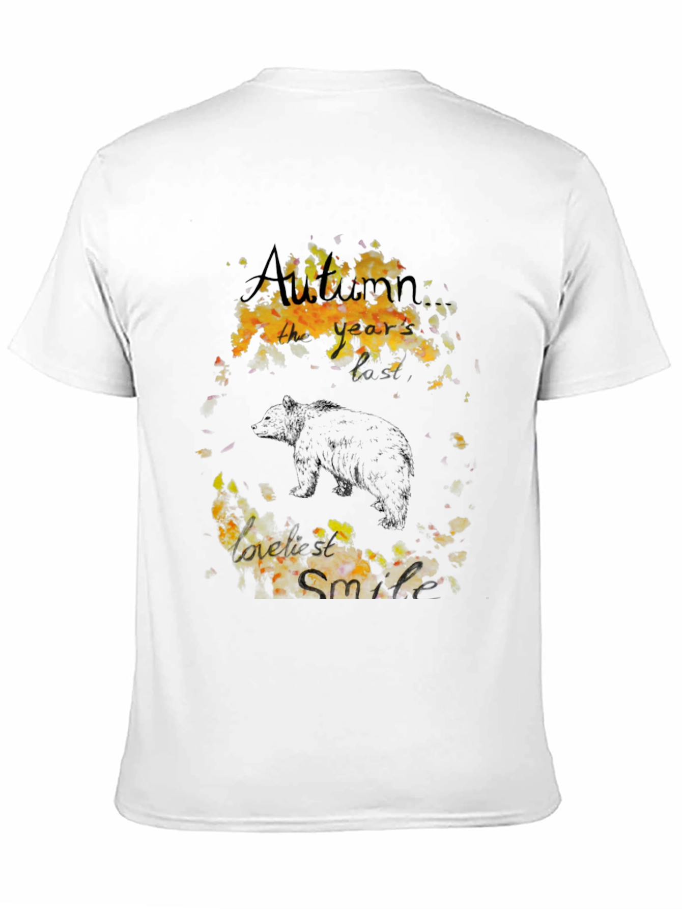 Autumn Bear Graphic Tee - Black