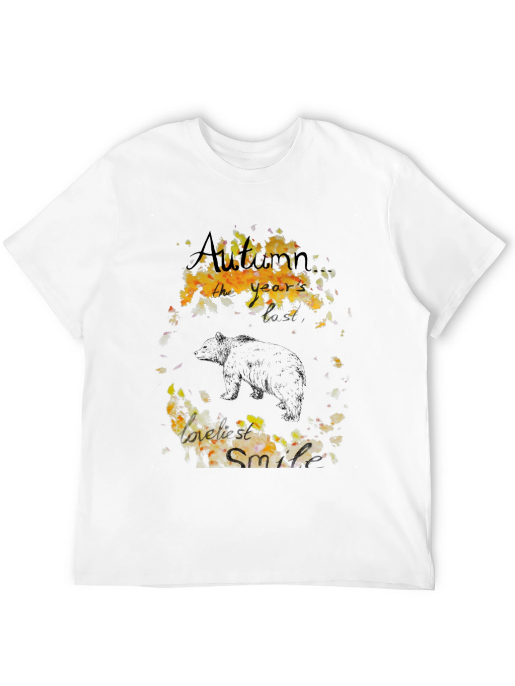 Autumn Bear Graphic Tee - Black