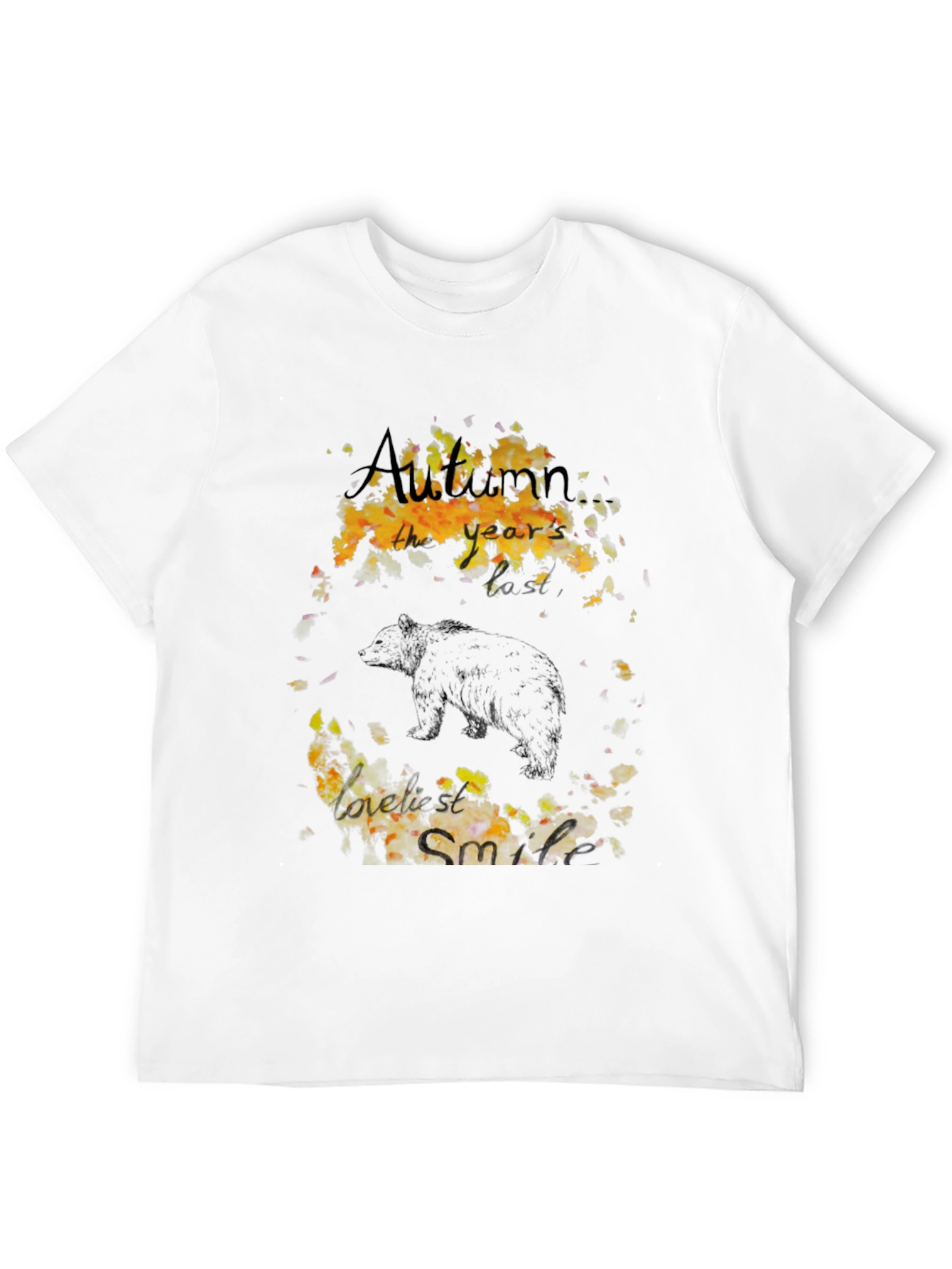 Autumn Bear Graphic Tee - Black