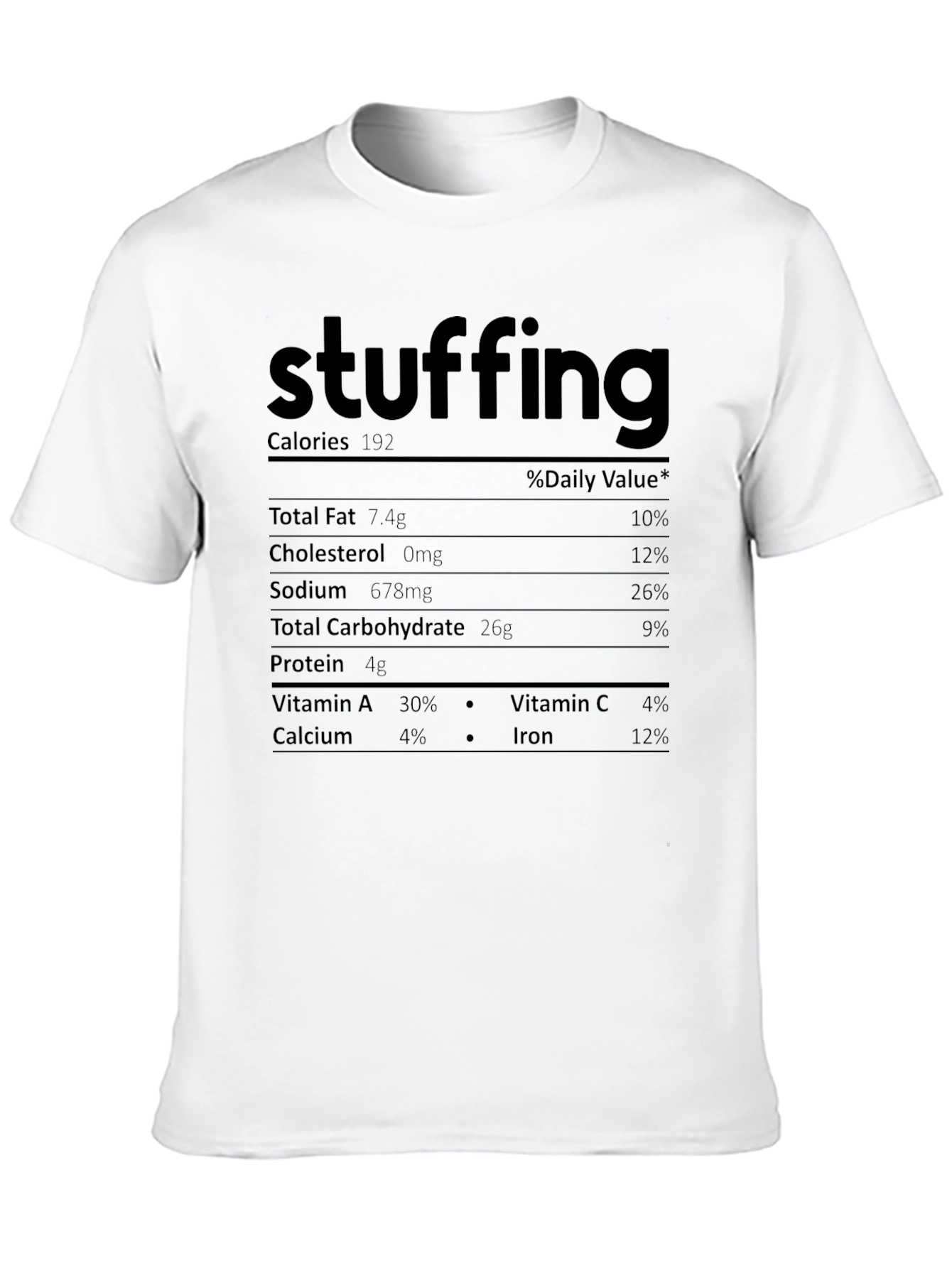 Stuffing Nutrition Facts Novelty T-Shirt