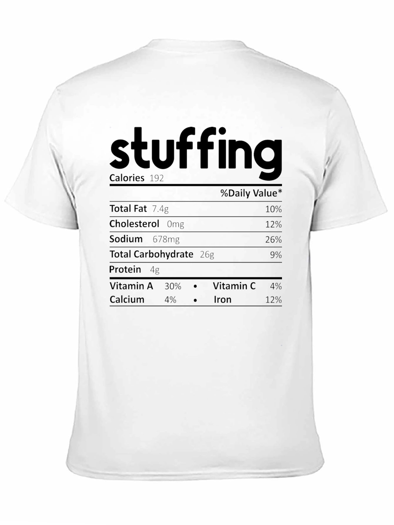 Stuffing Nutrition Facts Novelty T-Shirt