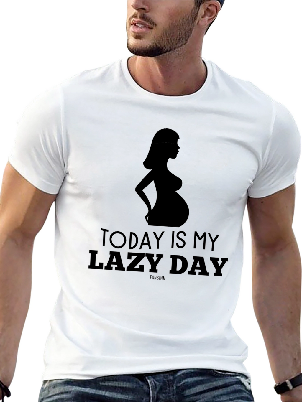 Lazy Day Pregnancy Tee - Maternity Silhouette Shirt