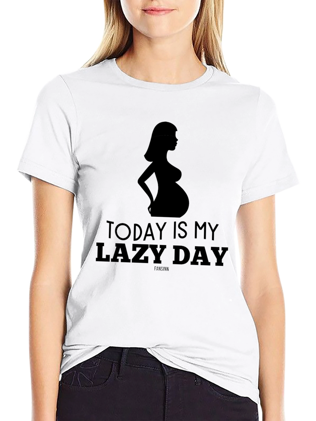 Lazy Day Pregnancy Tee - Maternity Silhouette Shirt