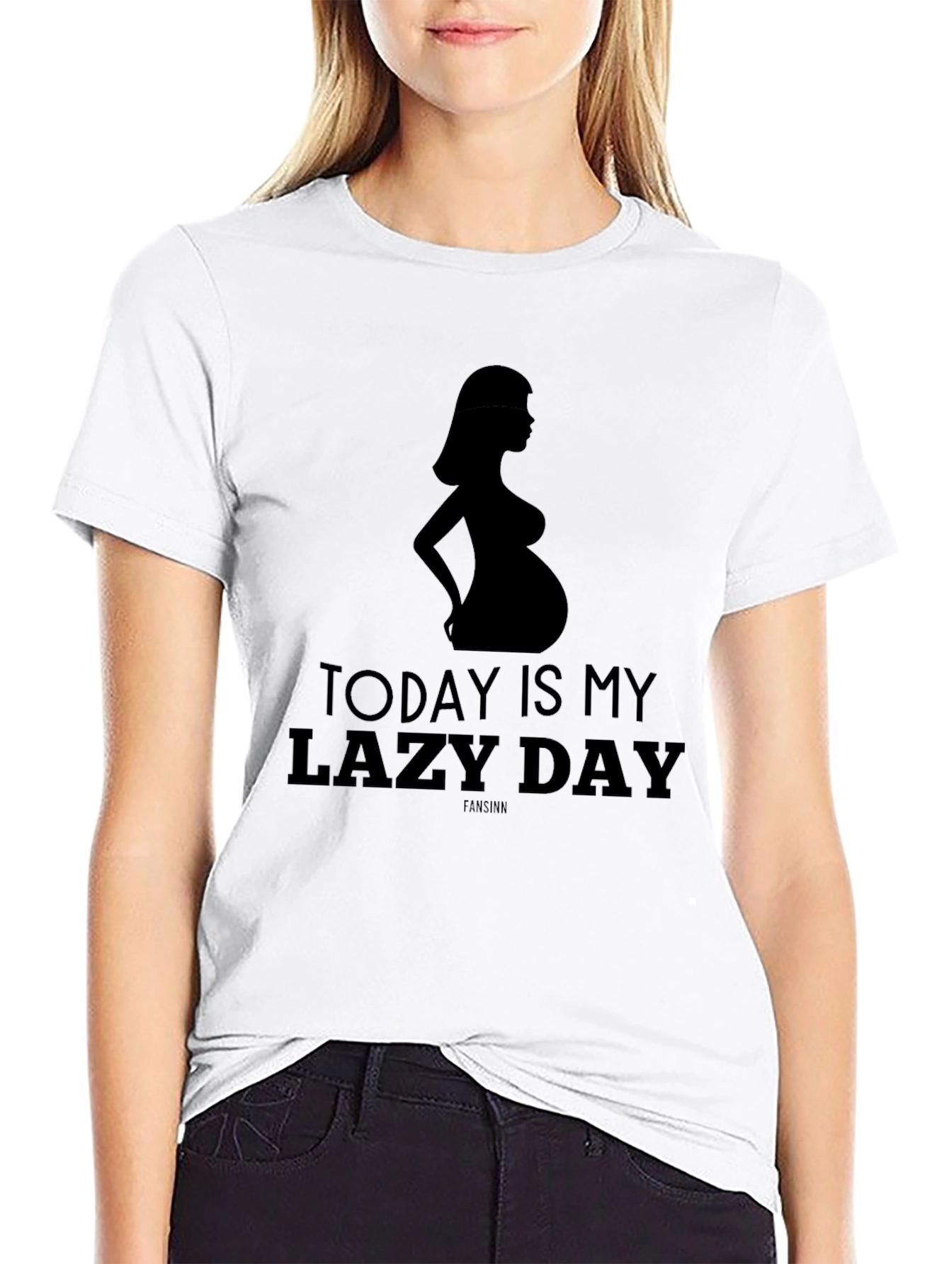 Lazy Day Pregnancy Tee - Maternity Silhouette Shirt
