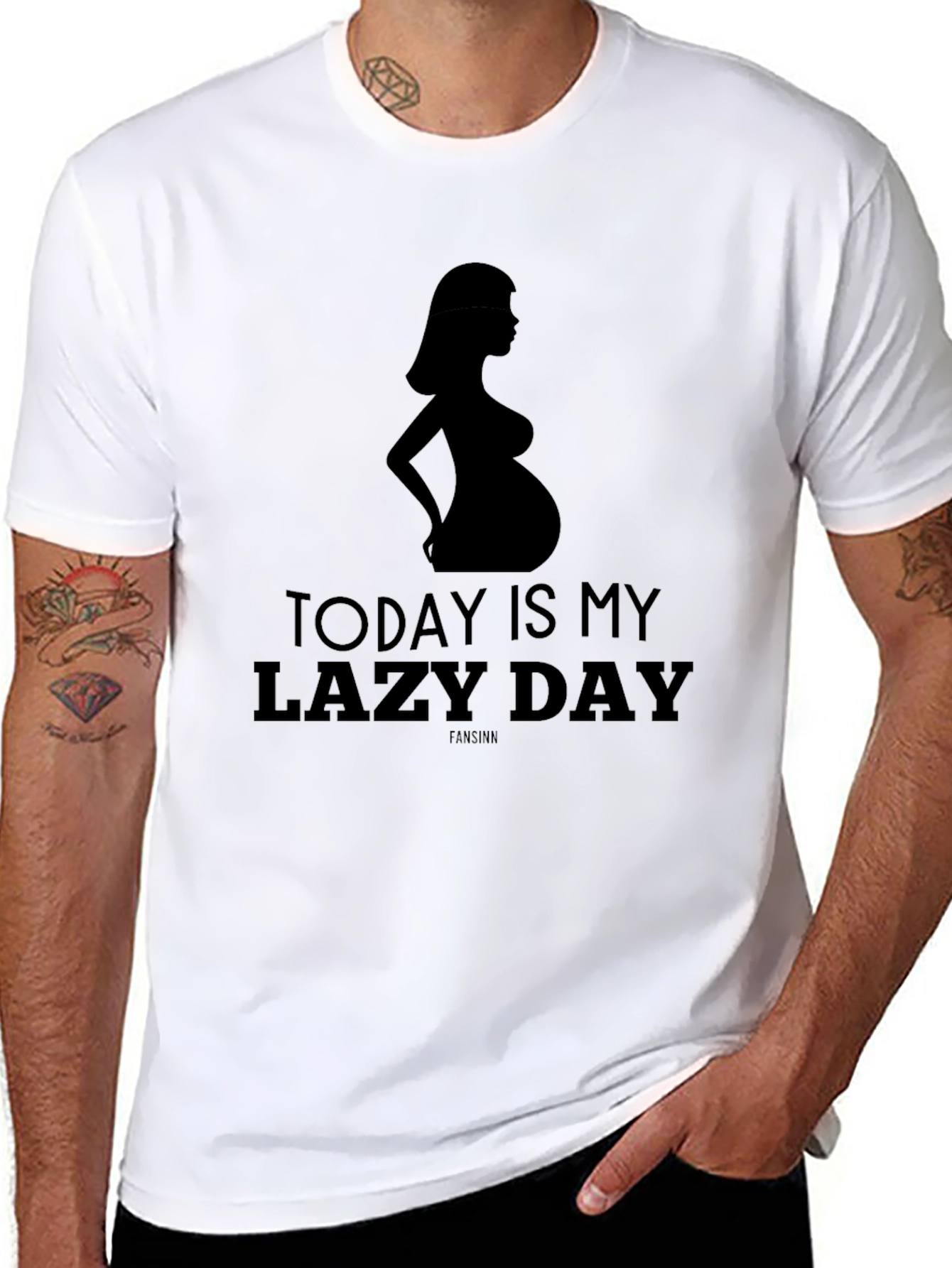 Lazy Day Pregnancy Tee - Maternity Silhouette Shirt