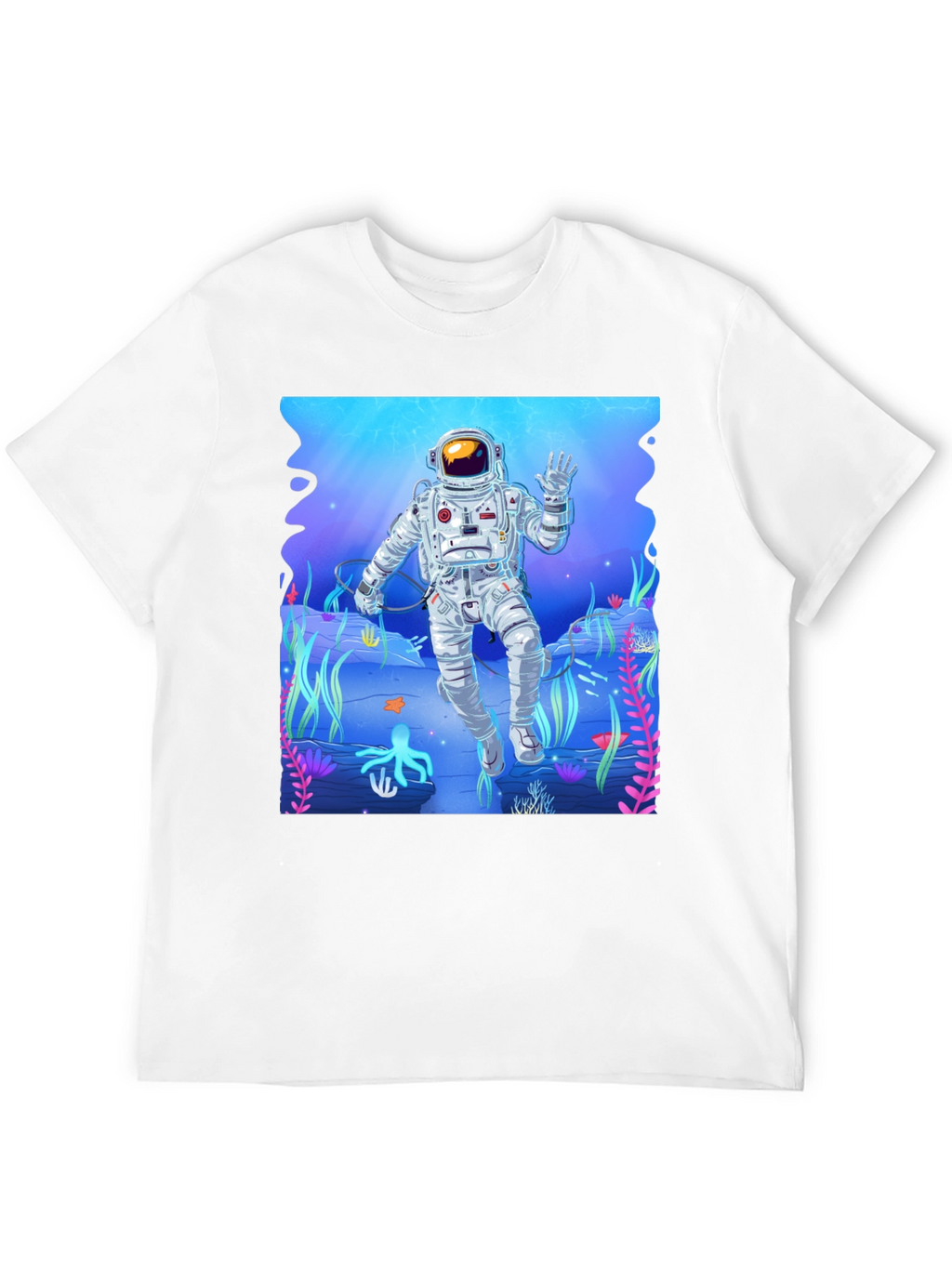 Astronaut Ocean Graphic Tee - Black Casual T-Shirt