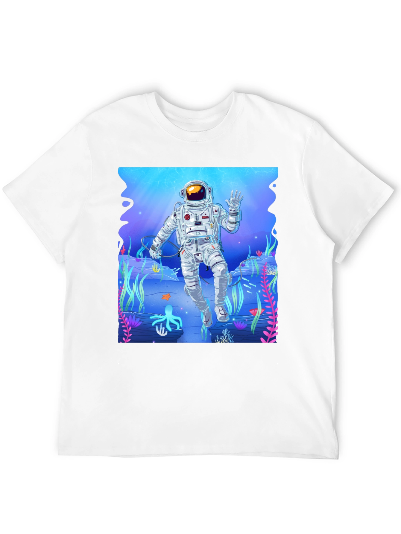 Astronaut Ocean Graphic Tee - Black Casual T-Shirt