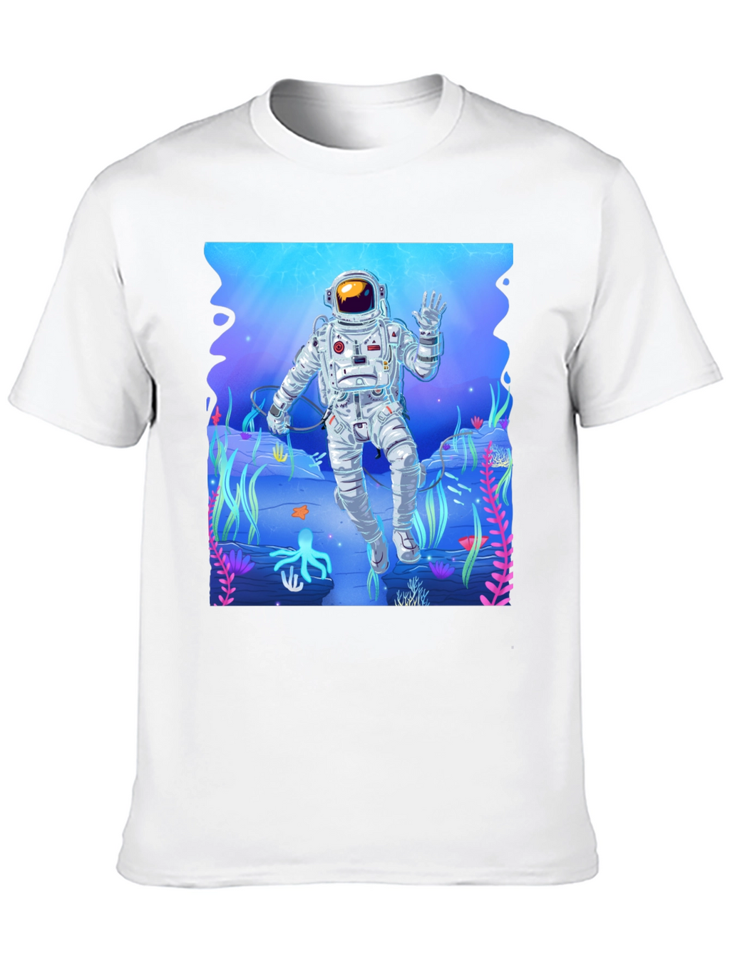 Astronaut Ocean Graphic Tee - Black Casual T-Shirt
