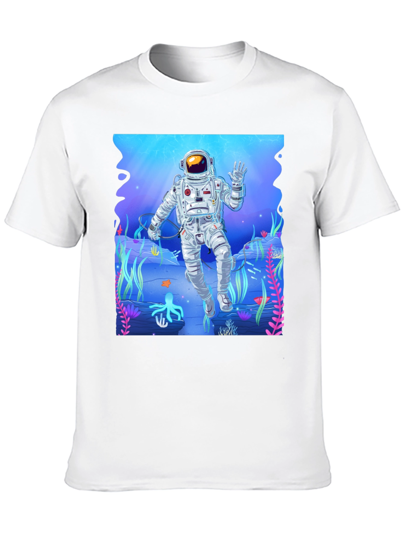 Astronaut Ocean Graphic Tee - Black Casual T-Shirt