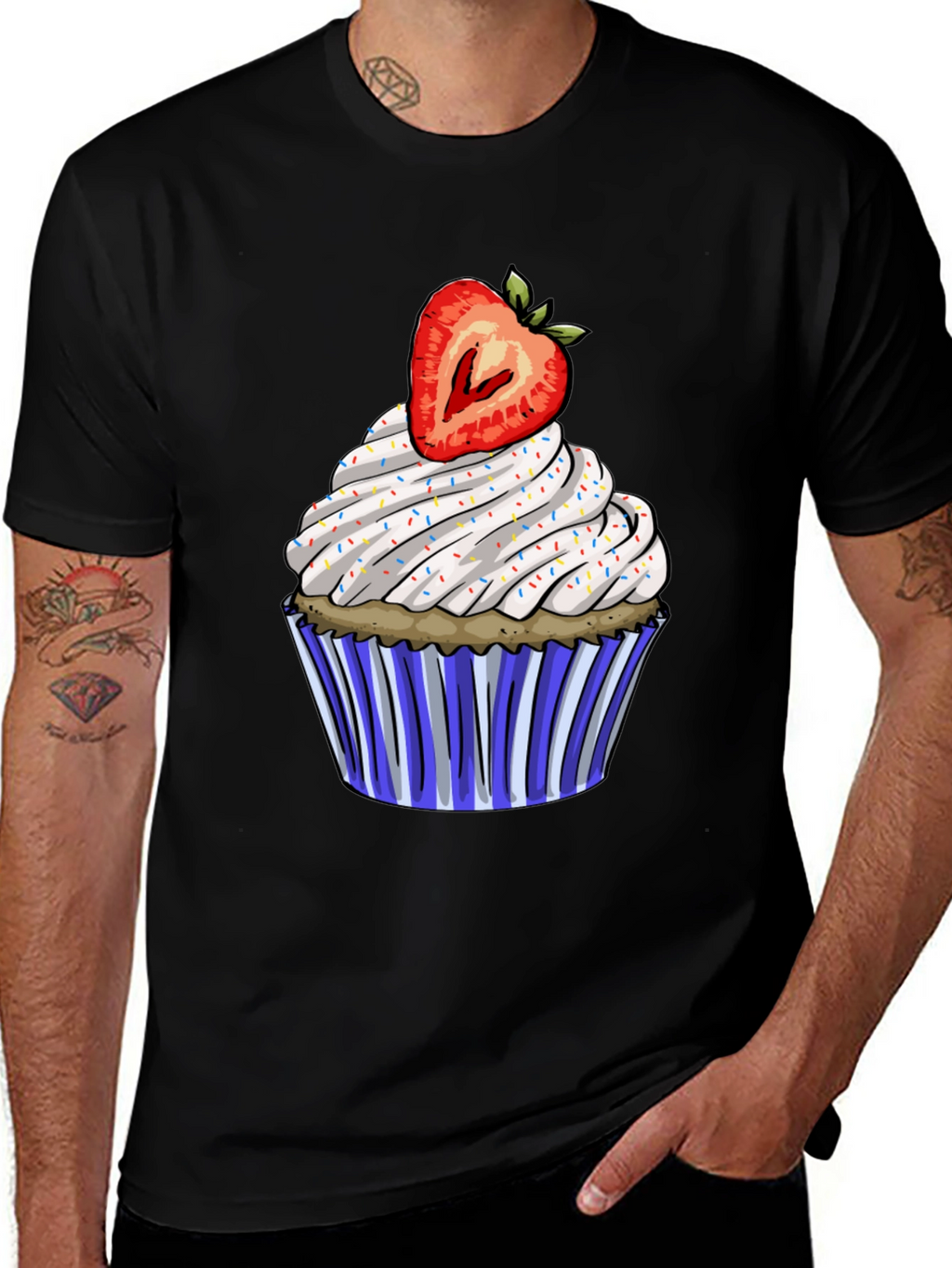 Strawberry Cupcake Graphic T-Shirt - Sweet Style