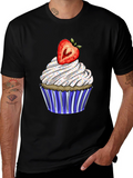Strawberry Cupcake Graphic T-Shirt - Sweet Style