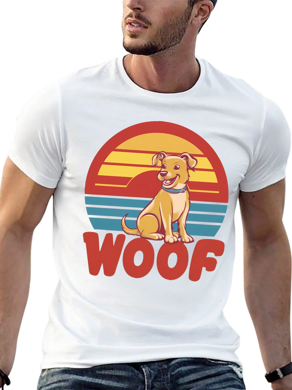 Woof Dog T-Shirt - Retro Pet Lover Tee