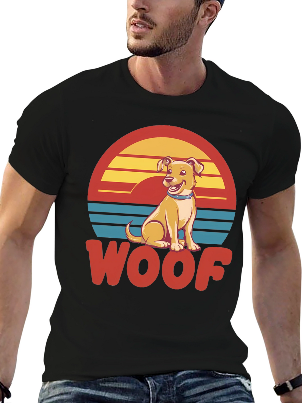 Woof Dog T-Shirt - Retro Pet Lover Tee