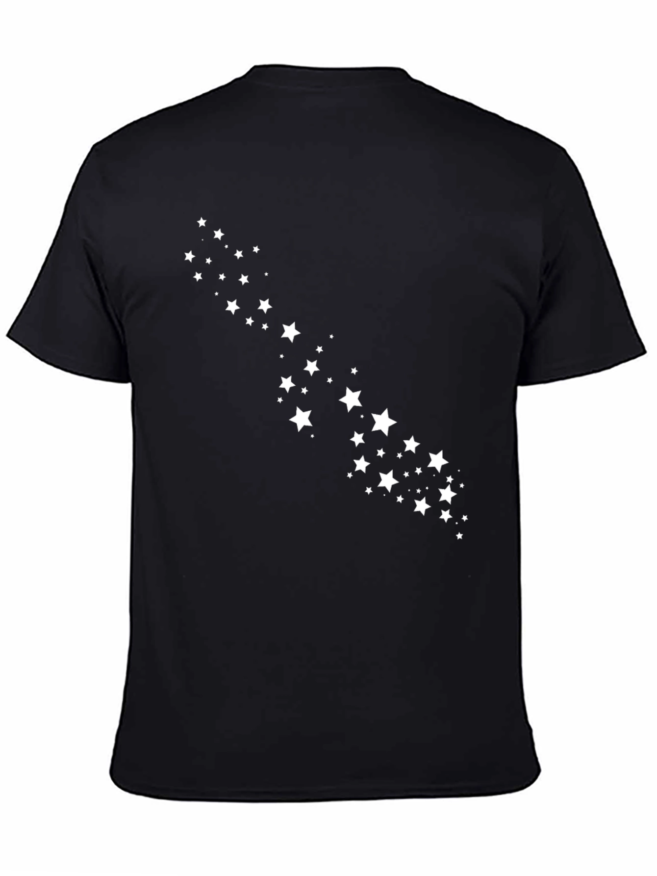 Mens Black Tee with Star Design