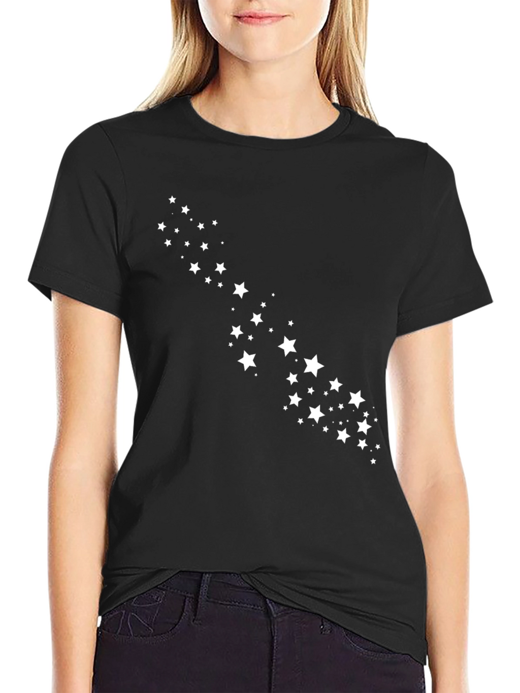 Mens Black Tee with Star Design