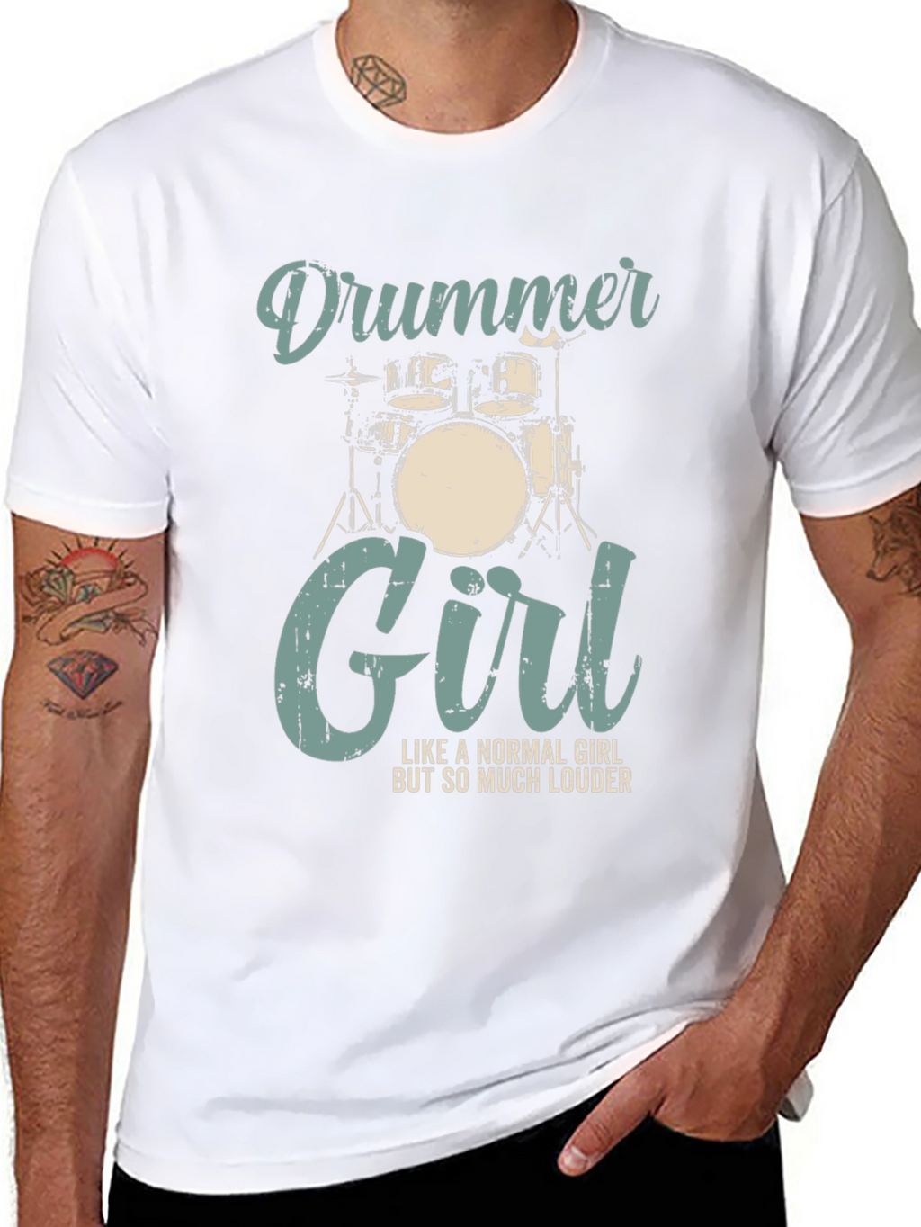 Drummer Girl Graphic T-Shirt - Music Lover Tee