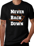 Never Back Down Black Graphic Tee