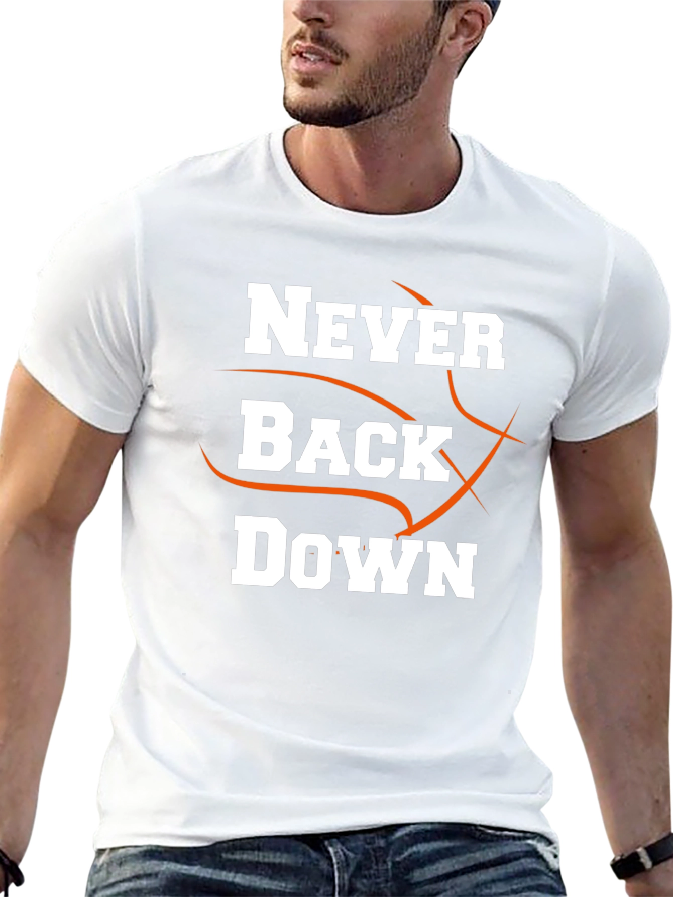 Never Back Down Black Graphic Tee