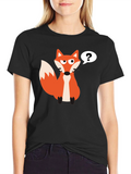 Cartoon Fox T-Shirt - Mens Black Tee