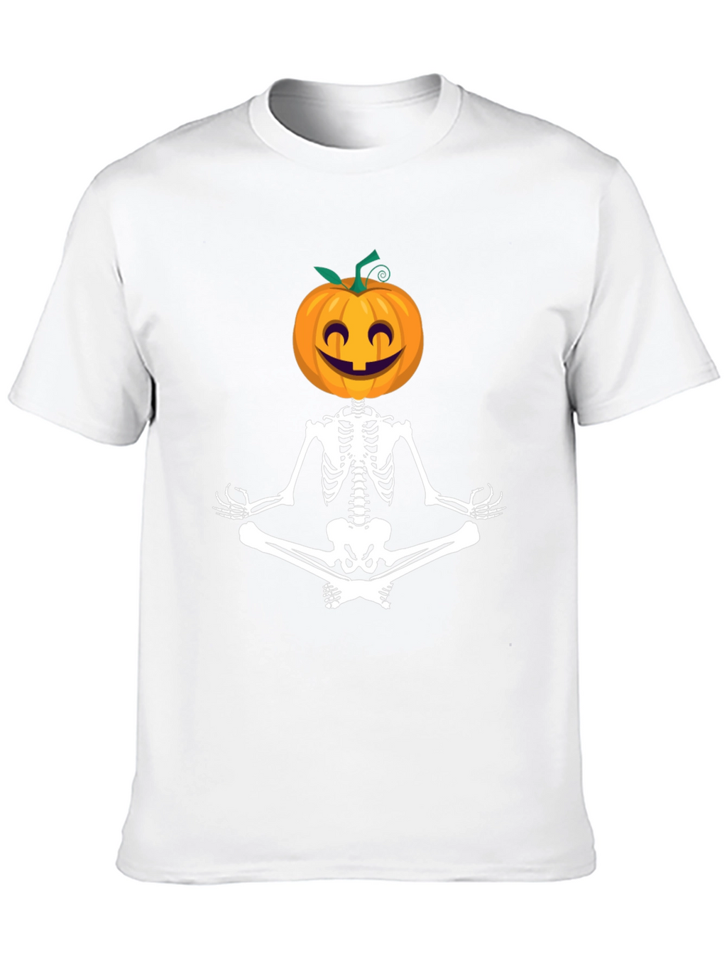 Halloween Skeleton Pumpkin Meditation T-Shirt