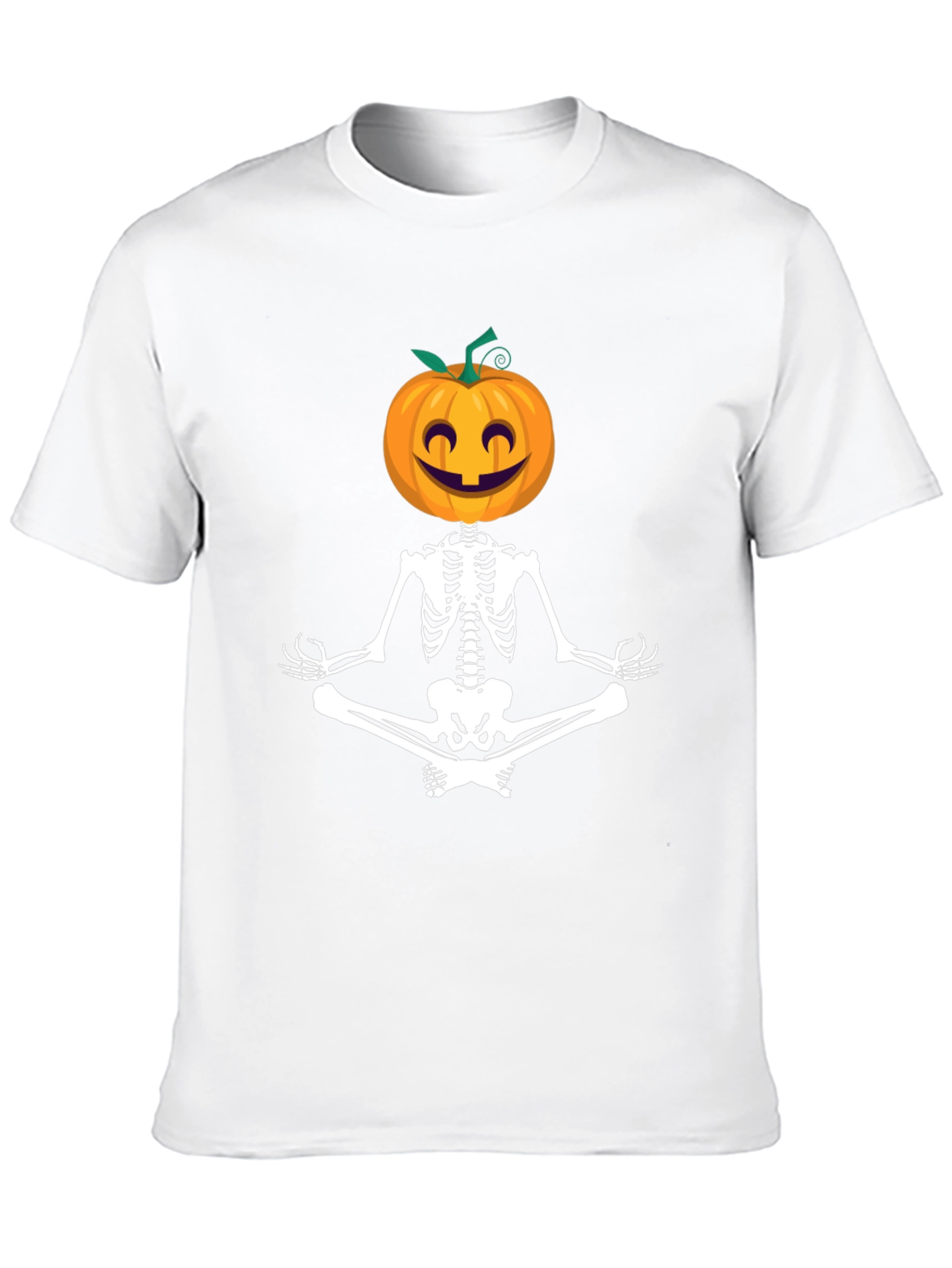 Halloween Skeleton Pumpkin Meditation T-Shirt