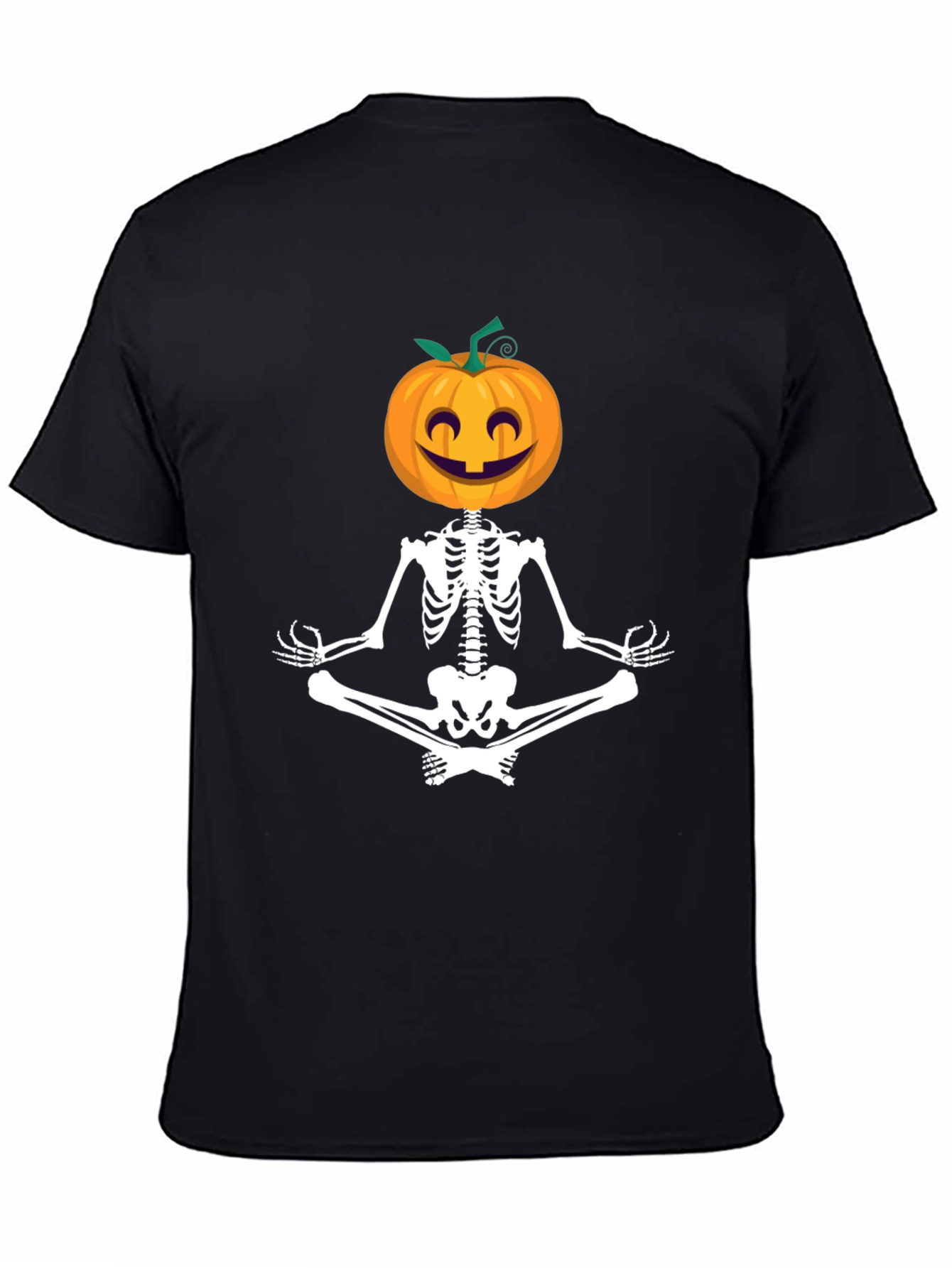 Halloween Skeleton Pumpkin Meditation T-Shirt