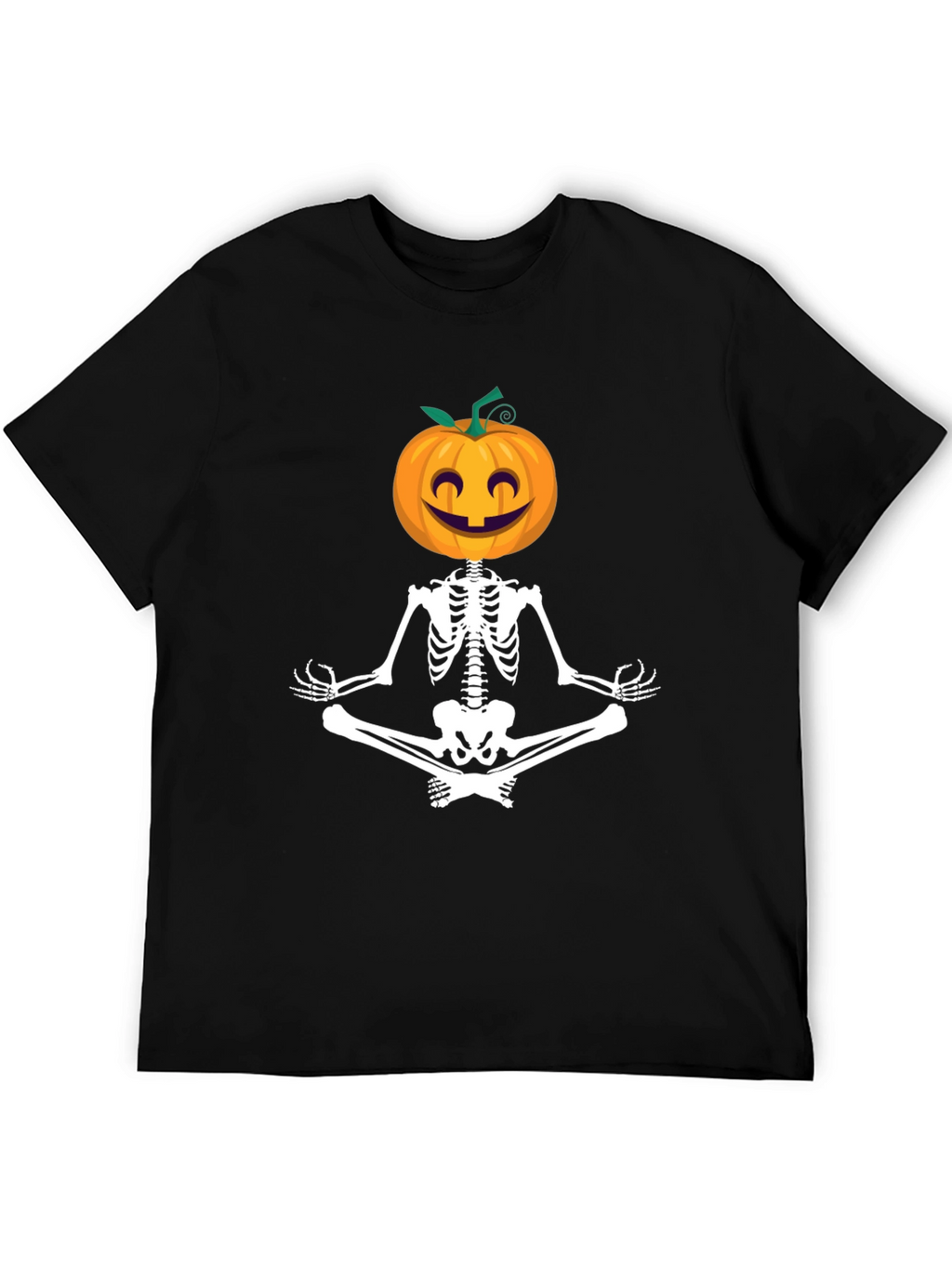 Halloween Skeleton Pumpkin Meditation T-Shirt