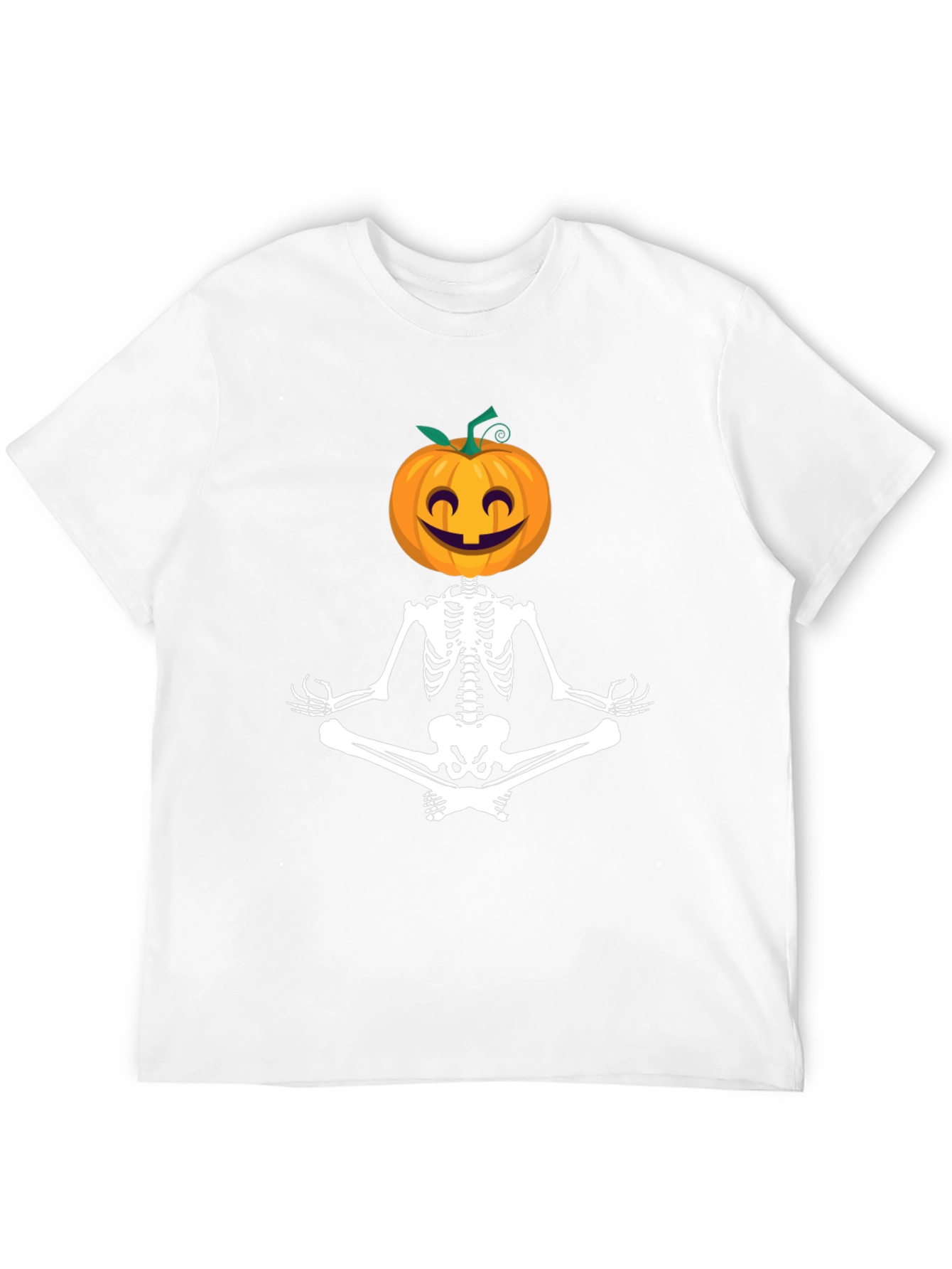 Halloween Skeleton Pumpkin Meditation T-Shirt